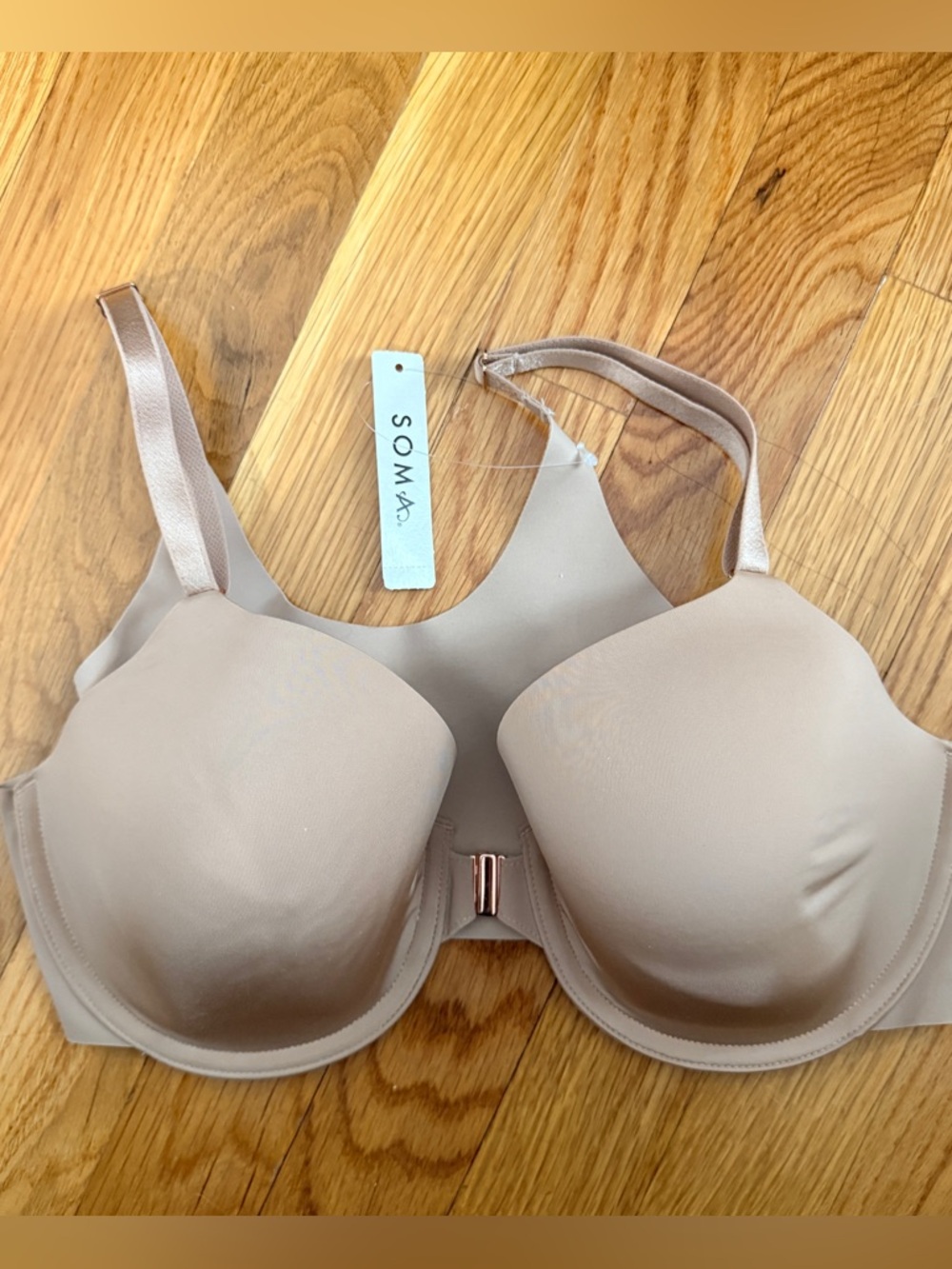 Soma Vanishing 360 Perfect Coverage Bra 36C Nude Front Close NWT